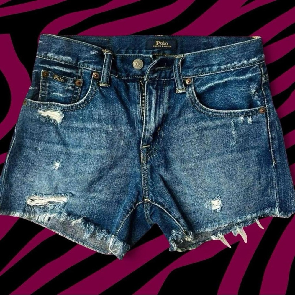 Ralph Lauren Distressed Blue Jean Shorts